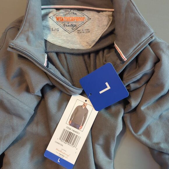 Original Weatherproof Vintage Quarter Zip Pullover Shirt Mens Large Gray - Picture 5 of 8